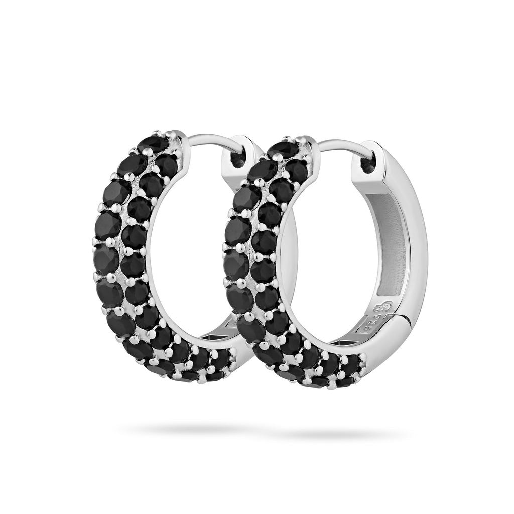 Timeless Chunky Hoops Black Spinel - Charlotte Bonde Sthlm
