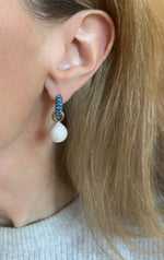 Timeless Tiny Hoops Blue Spinel