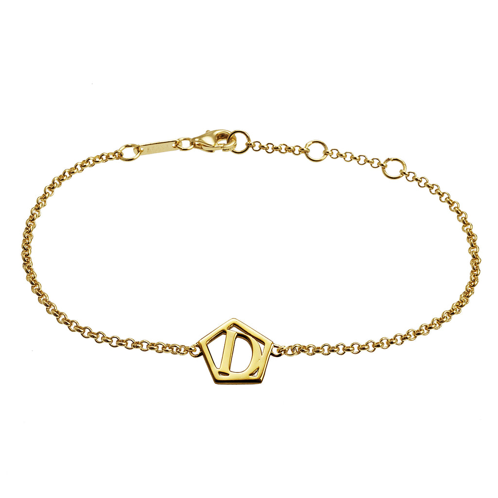 Geometrical Letter Bracelet D - Charlotte Bonde Sthlm