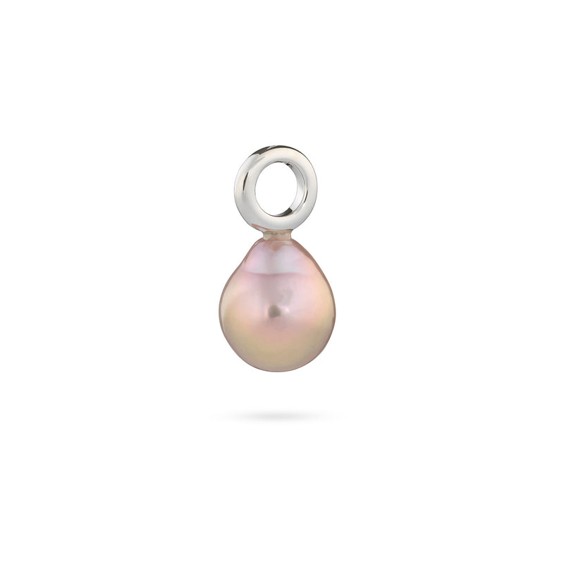 Baroque Drop Pendant Light Pink Pearl Silver