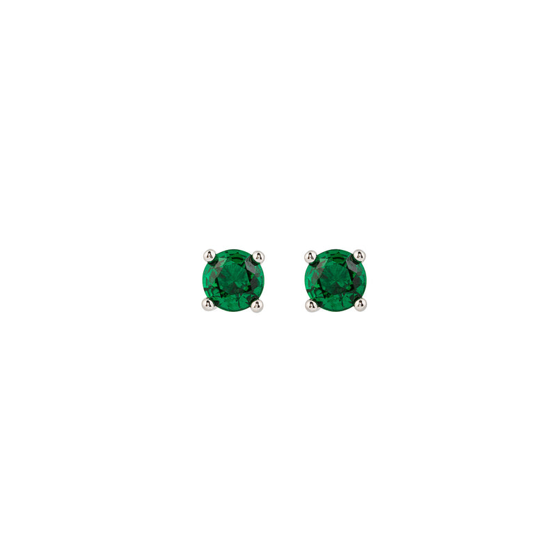 Irma Solitaire Studs Green Spinel Silver