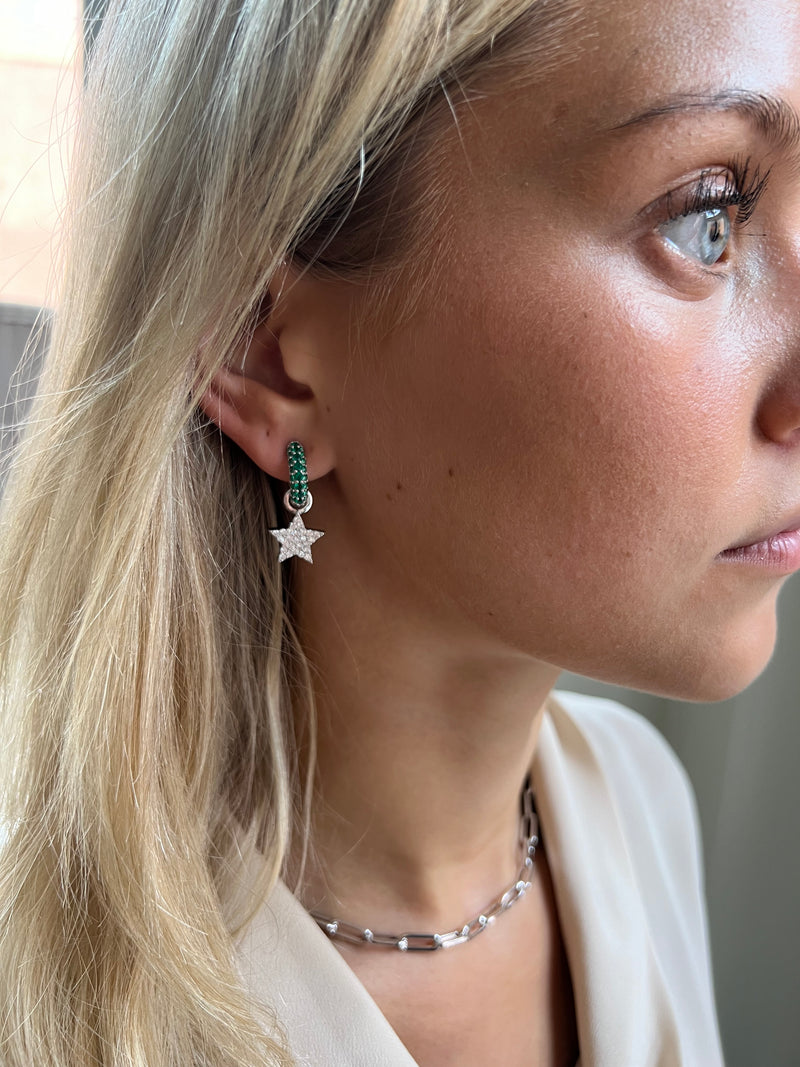 Timeless Tiny Hoops Green Spinel