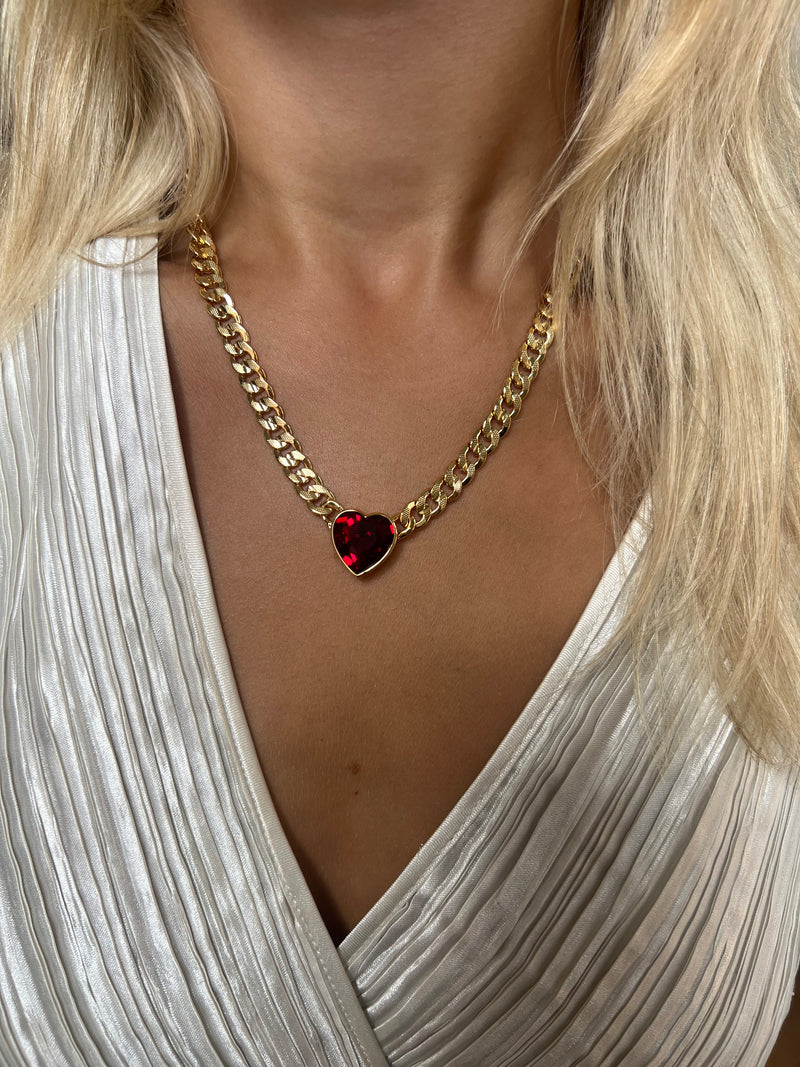 Eternal Love Vanity Necklace Red Crystal