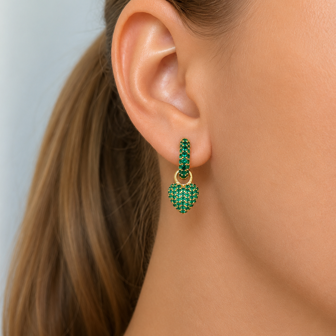 Timeless Tiny Hoops Green Spinel Gold - Charlotte Bonde Sthlm