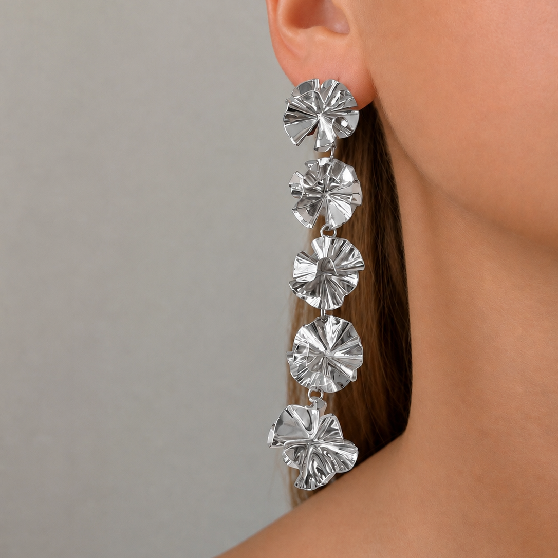 Hedvig Deco Vanity Earrings Silver