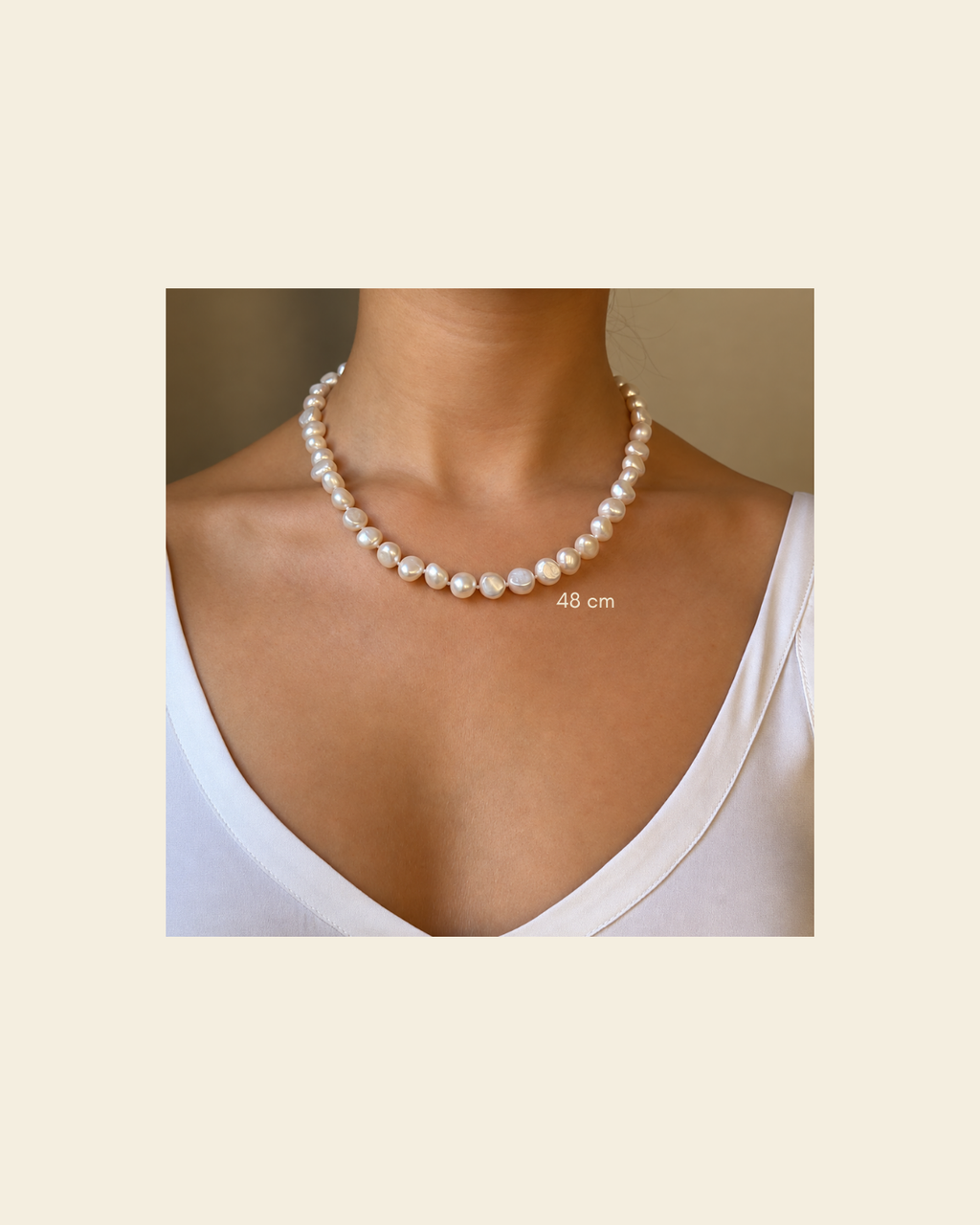Signature Vanity White Pearl Necklace Silver - Charlotte Bonde Sthlm