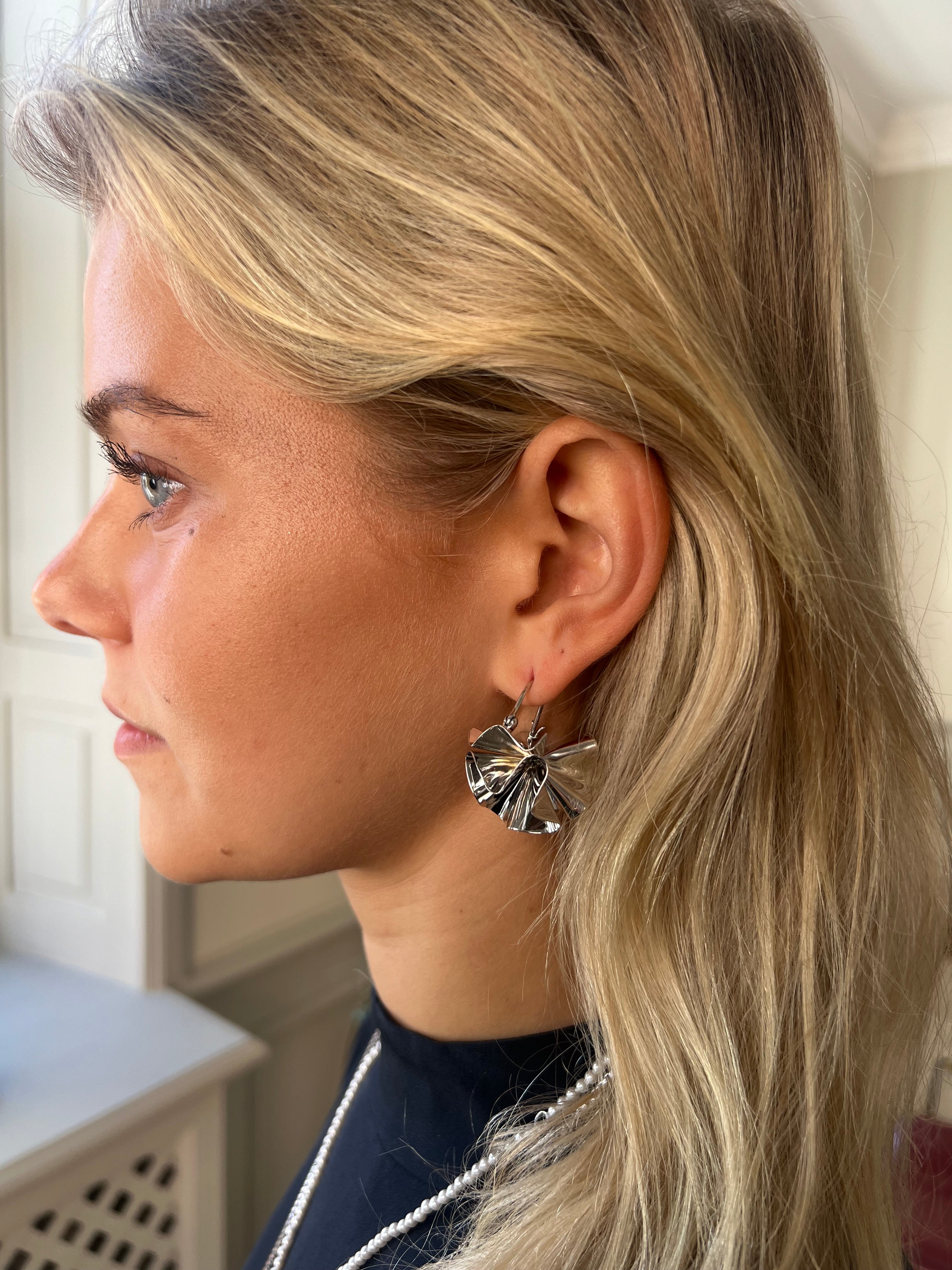 Hedvig Deco Hoops Silver - Charlotte Bonde Sthlm