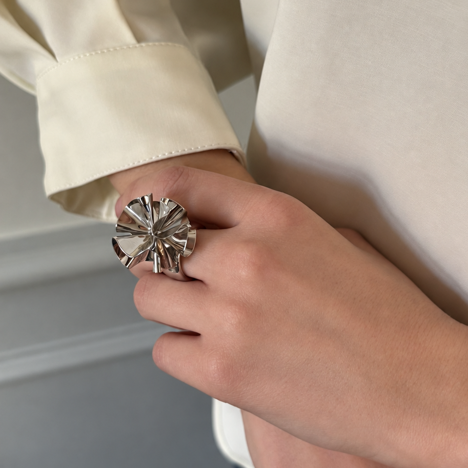 Hedvig Deco Vanity Ring Silver - Charlotte Bonde Sthlm