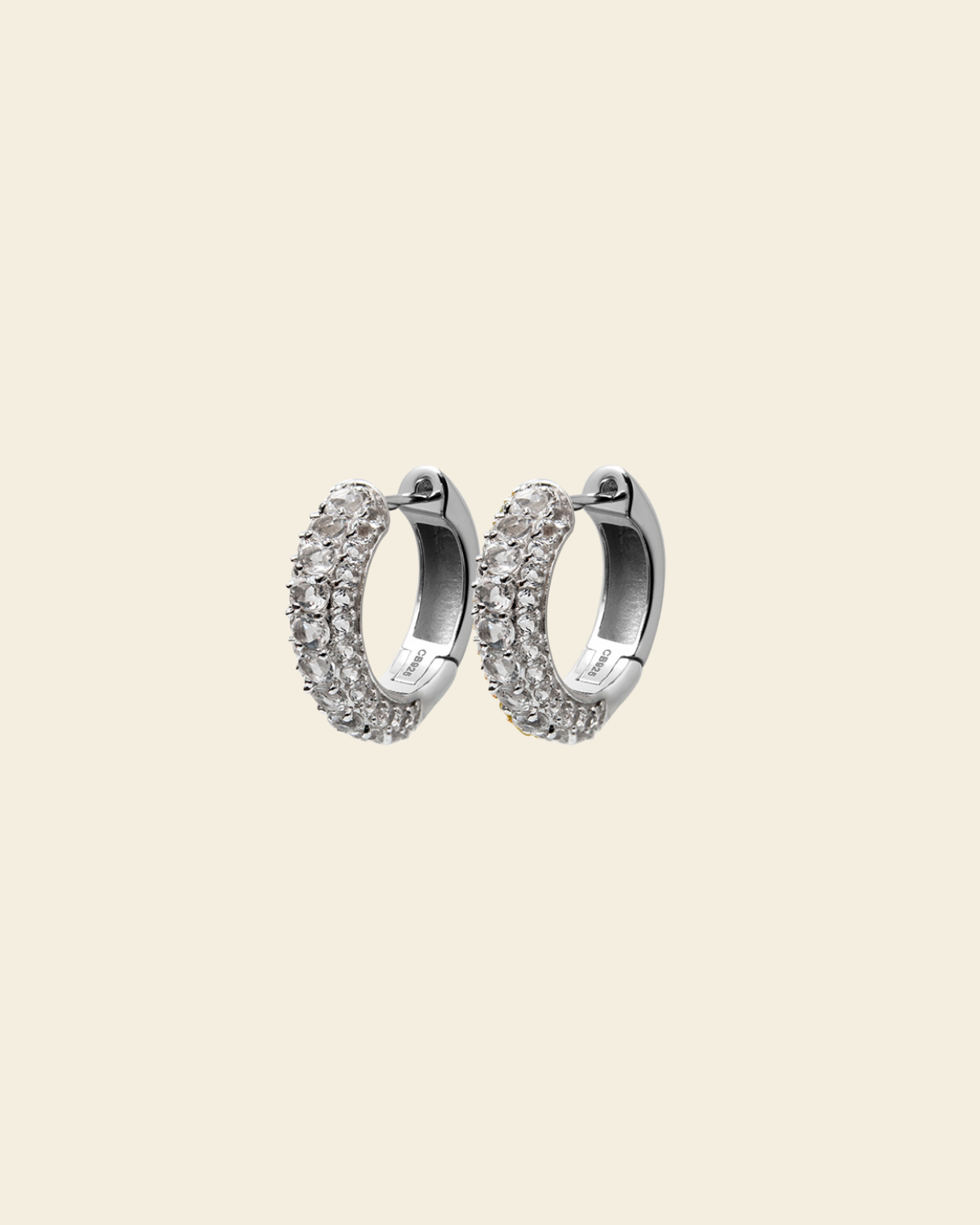 Timeless Chunky Hoops Rock Crystal