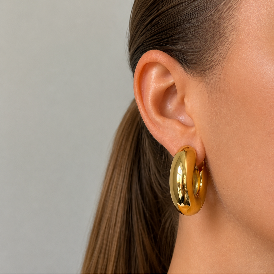 Timeless Chunky Vanity Hoops Gold - Charlotte Bonde Sthlm