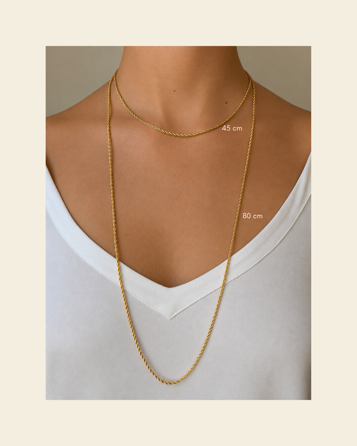 Signature Stack Rope Chain Gold 45 cm