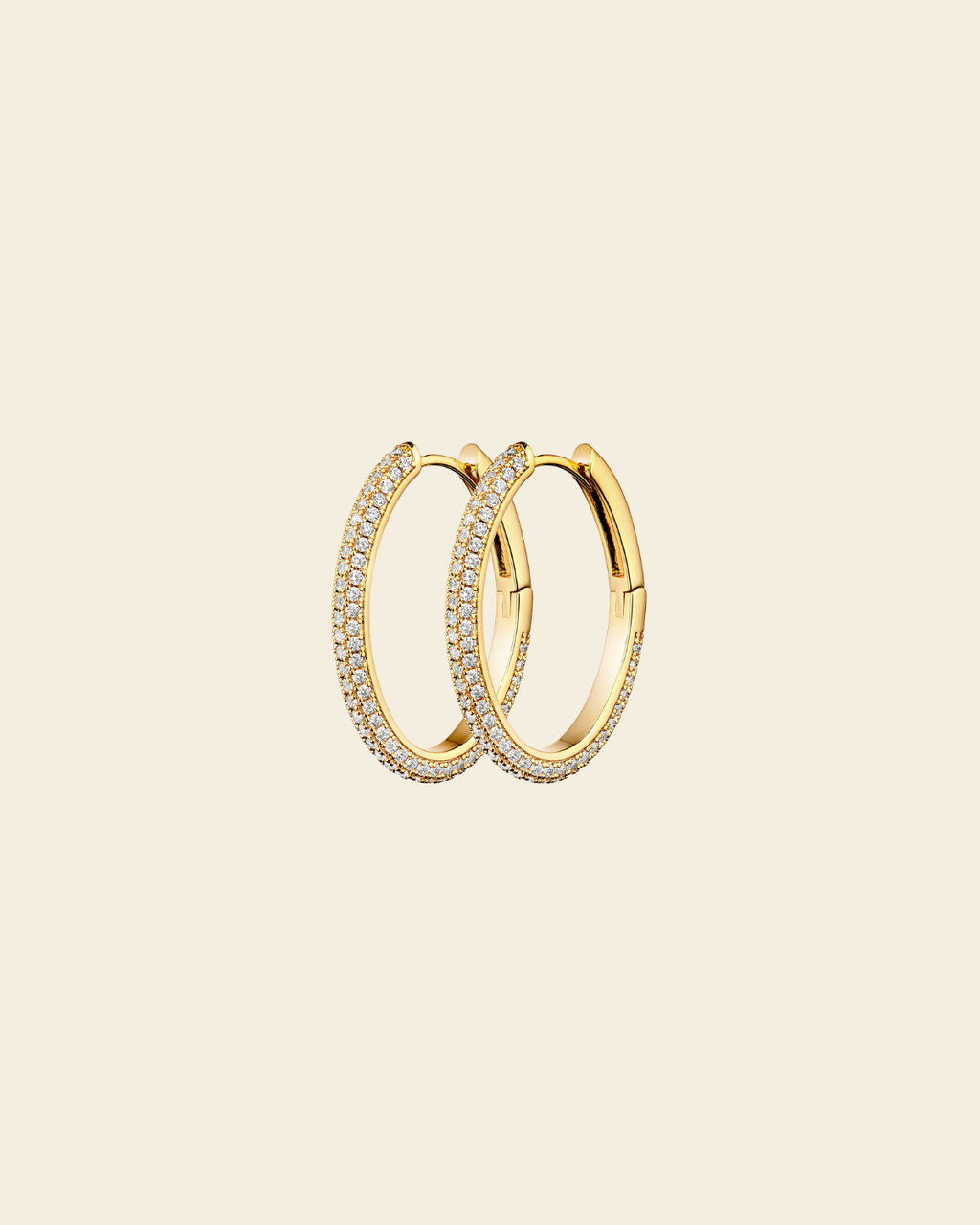 Bianca Boho Just Perfect Hoops Rock Crystal Gold - Charlotte Bonde Sthlm