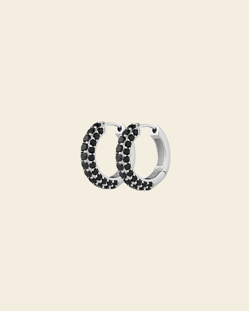 Timeless Chunky Hoops Black Spinel