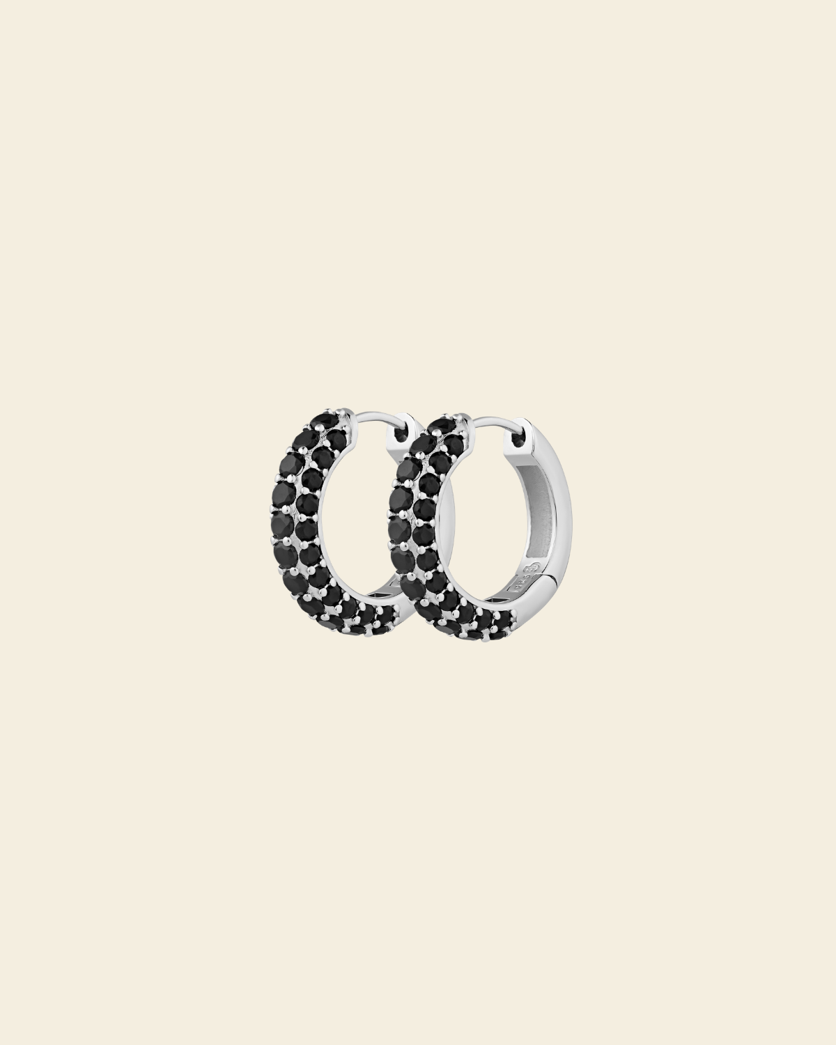 Timeless Chunky Hoops Black Spinel