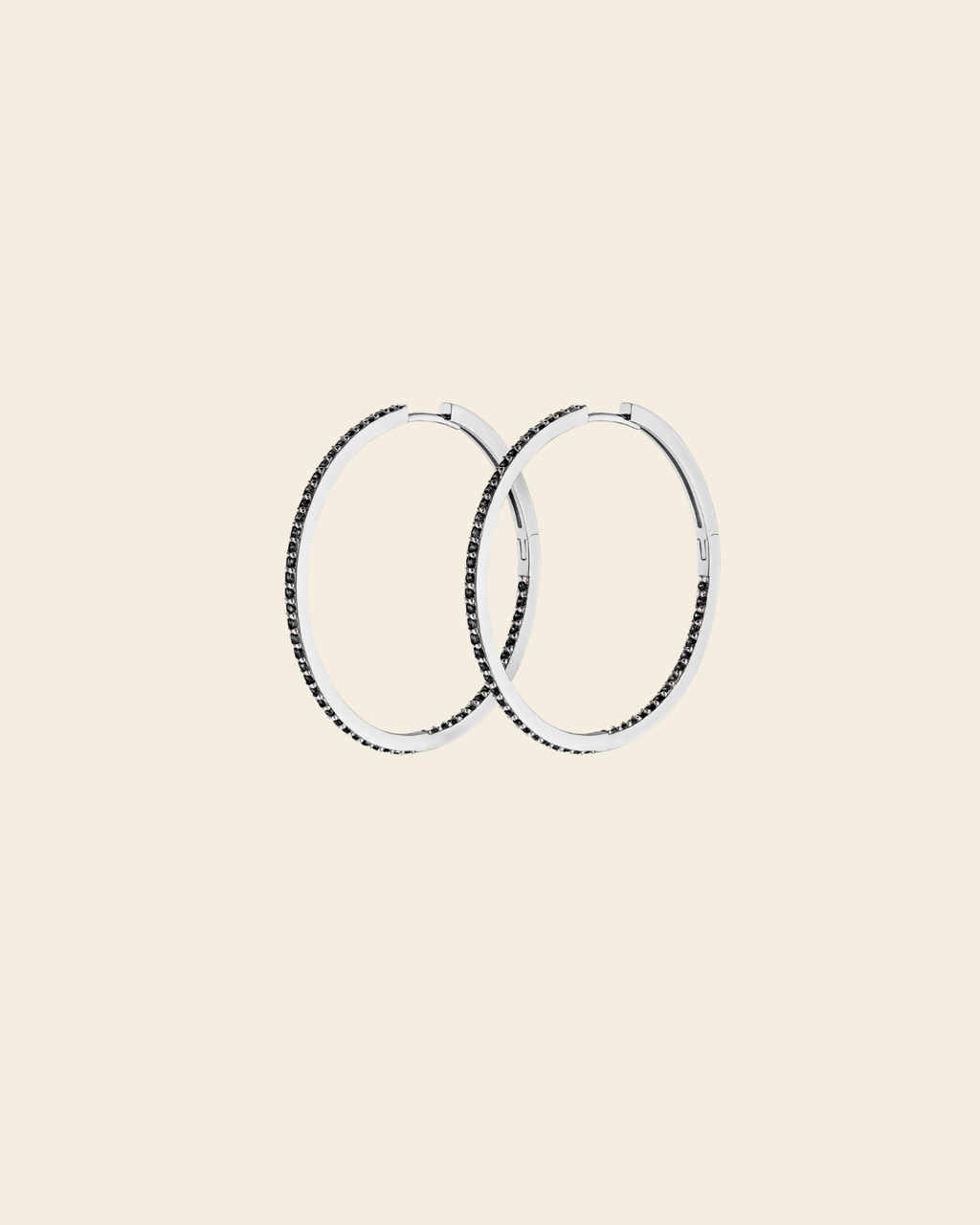 Irma Eternity Amazon Hoops Black Spinel Silver - Charlotte Bonde Sthlm