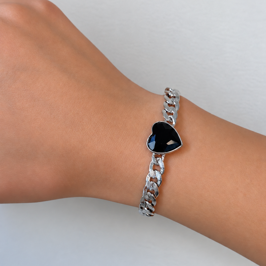 Eternal Love Vanity Bracelet Black Crystal Silver - Charlotte Bonde Sthlm