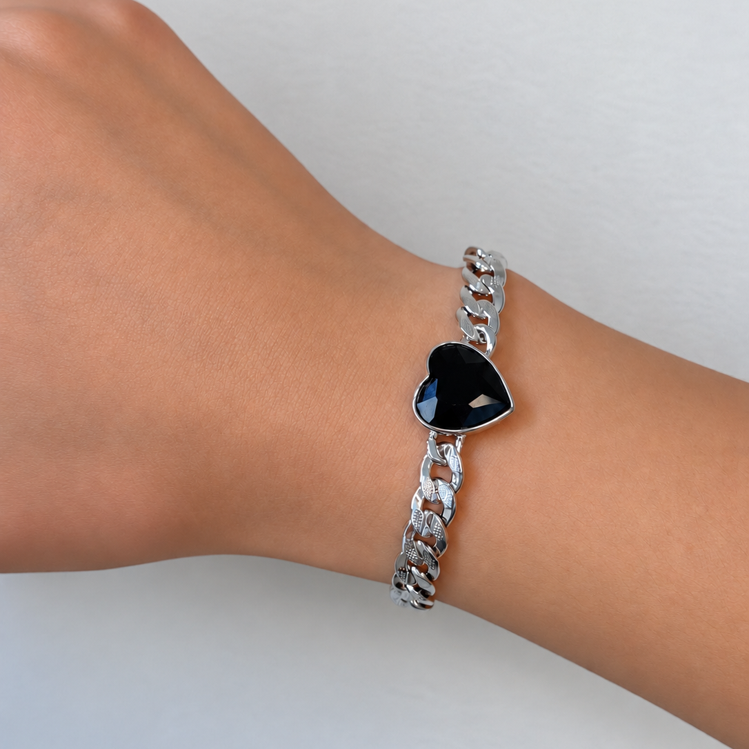 Eternal Love Vanity Bracelet Black Crystal Silver