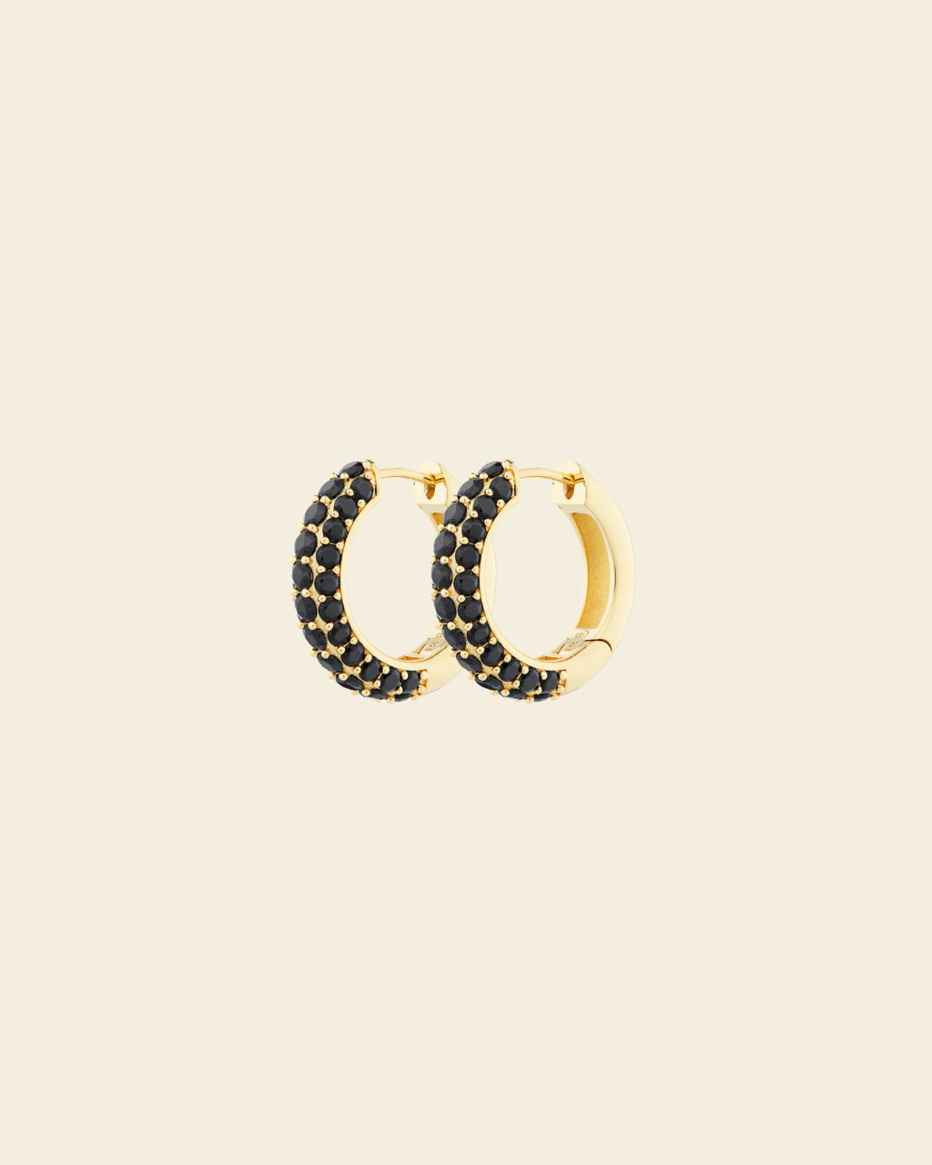 Timeless Chunky Hoops Black Spinel