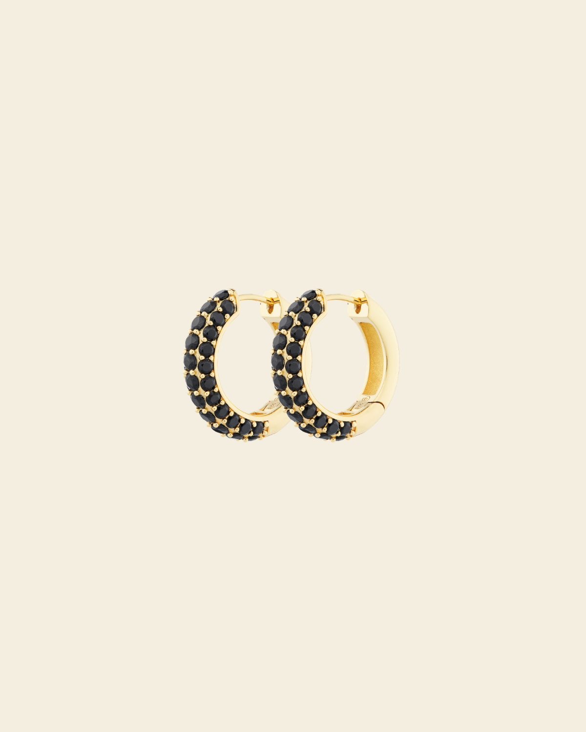 Timeless Chunky Hoops Black Spinel