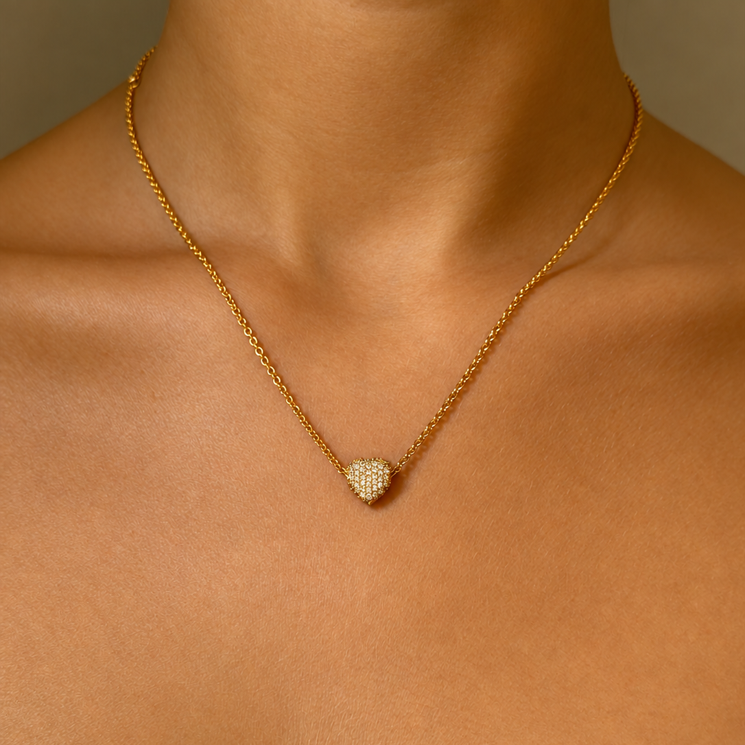Timeless Eternal Love Necklace Rock Crystal Gold