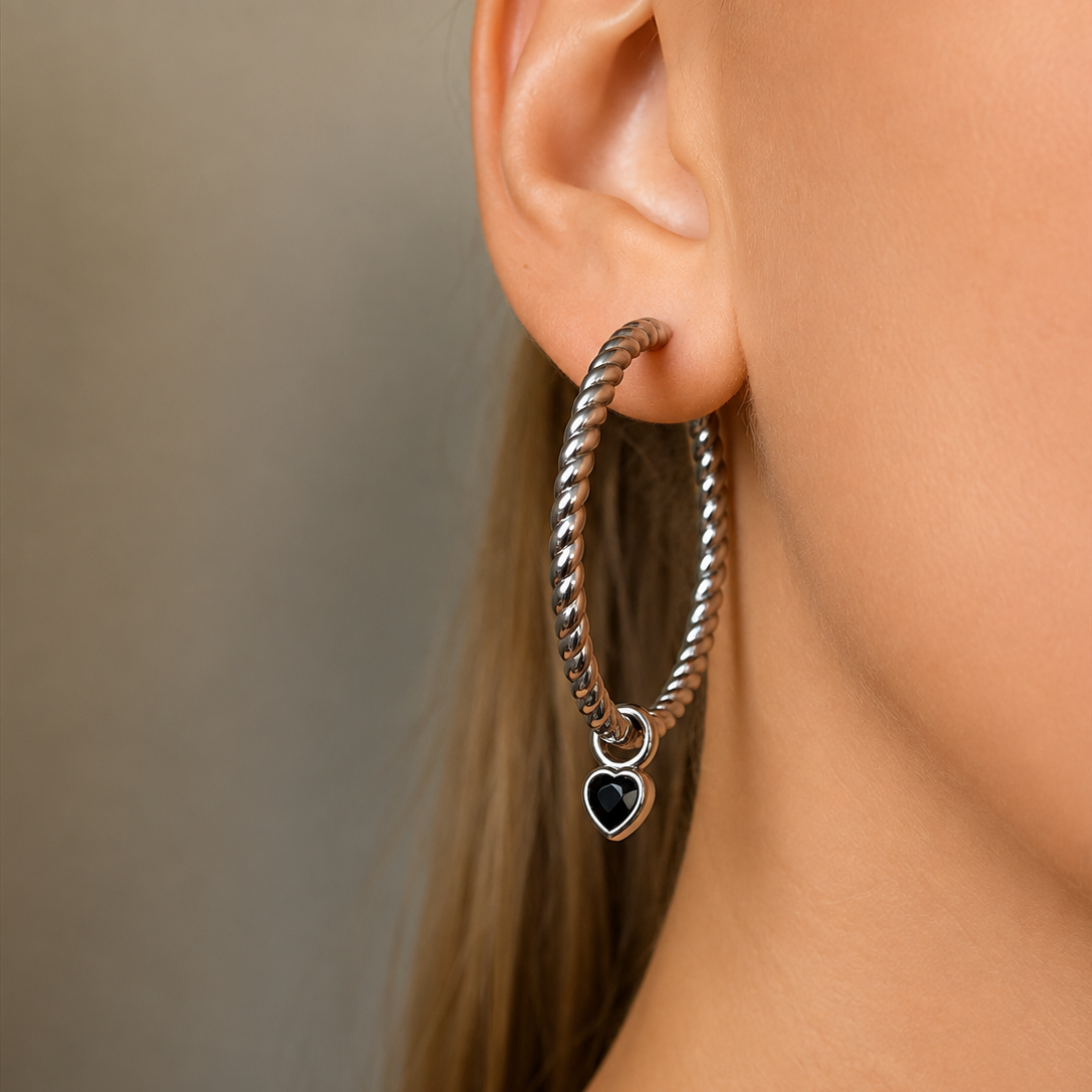 Timeless Amazon Spin Hoops Silver