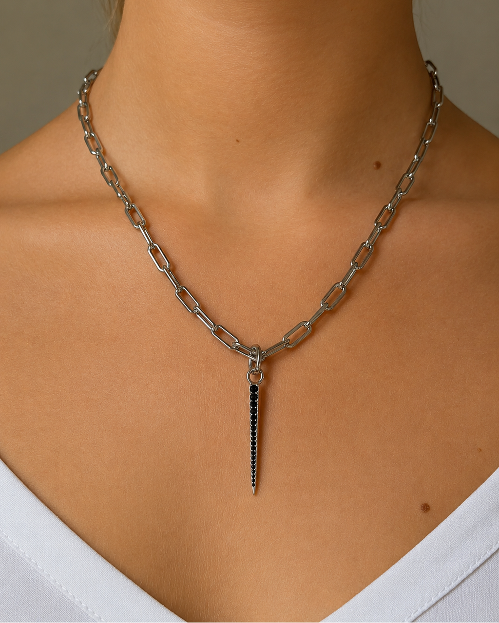 Signature Spike Pendant Black Spinel Silver - Charlotte Bonde Sthlm