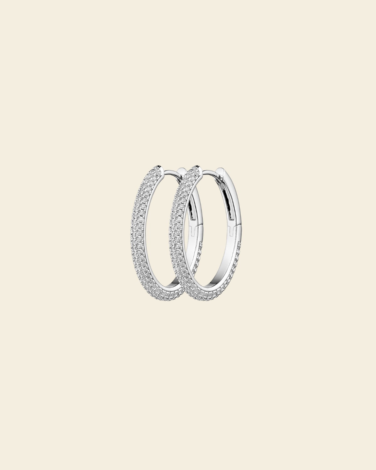 Bianca Boho Just Perfect Hoops Rock Crystal Silver
