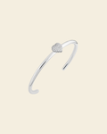 Timeless Eternal Love Heart Cuff Rock Crystal Silver