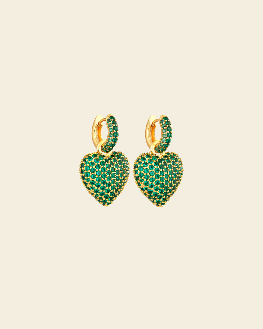 Timeless Tiny Hoops Green Spinel