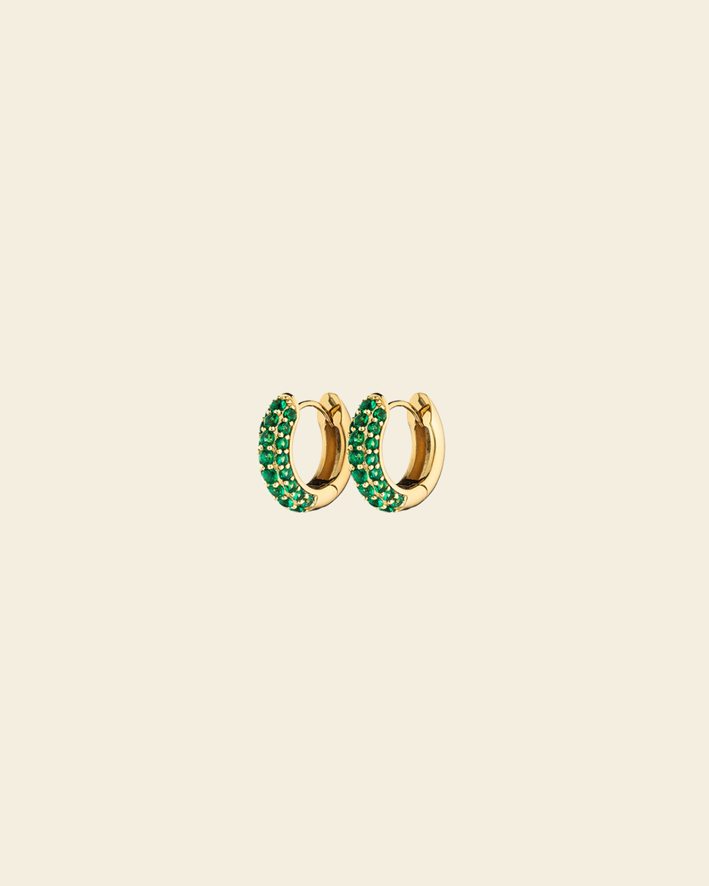 Timeless Tiny Hoops Green Spinel