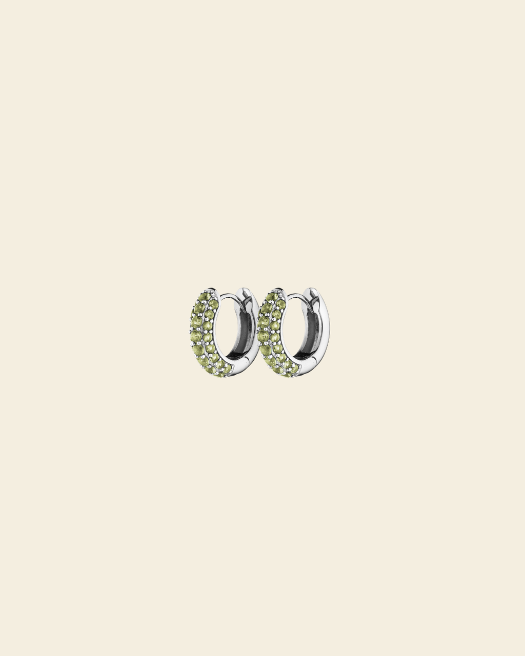 Timeless Tiny Hoops Olive Crystal - Charlotte Bonde Sthlm