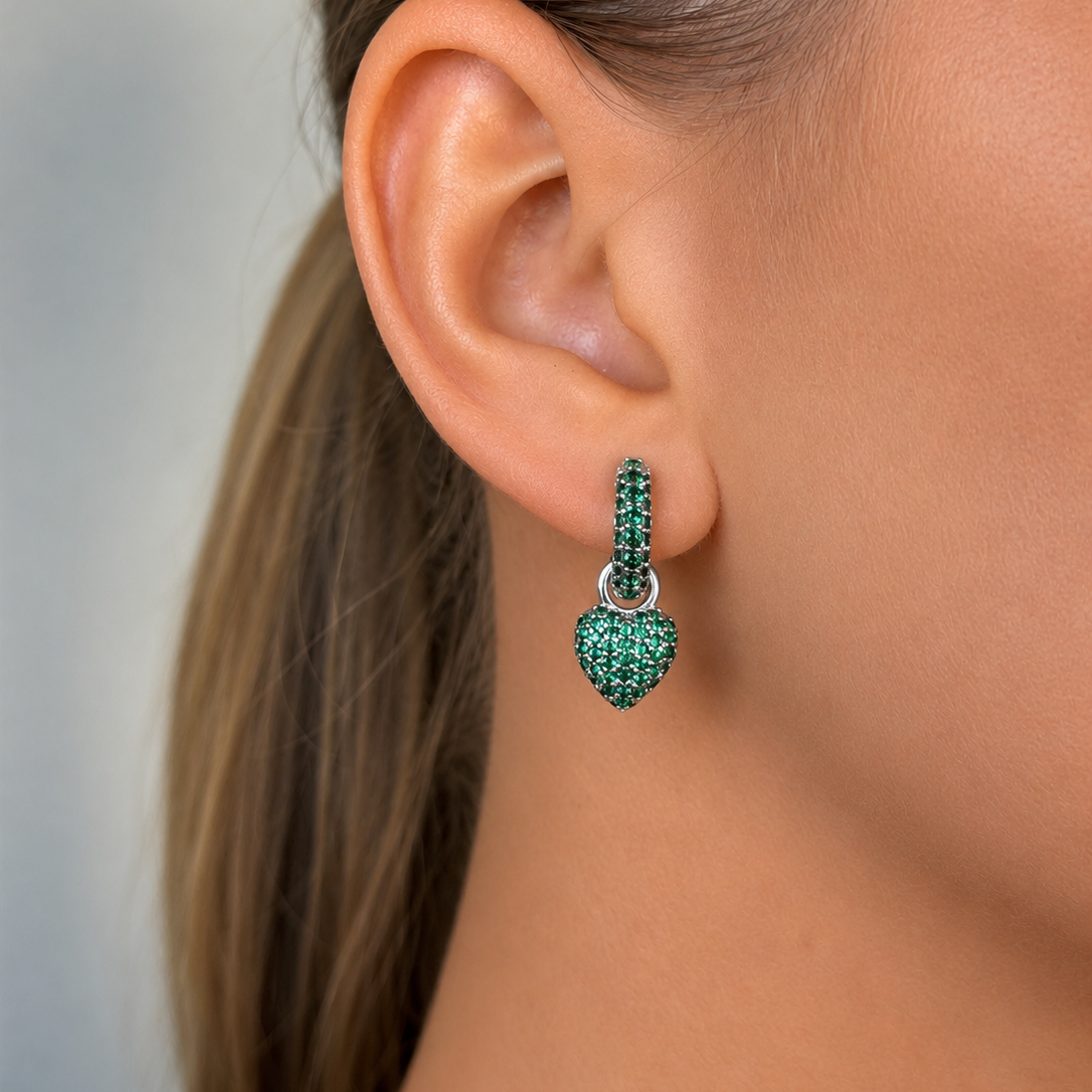 Timeless Tiny Hoops Green Spinel Silver - Charlotte Bonde Sthlm