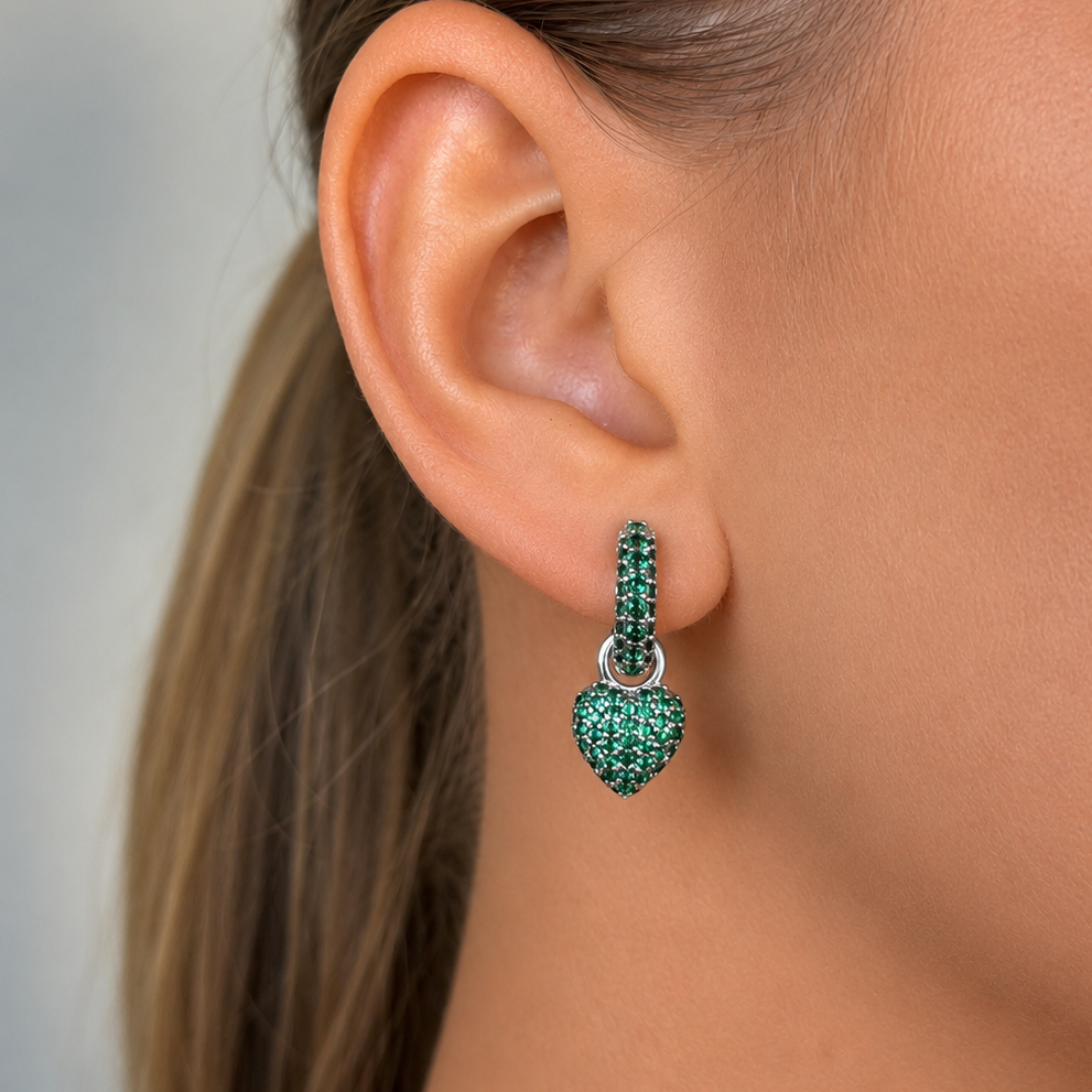 Eternal Heart Mini Pendant Green Spinel Silver - Charlotte Bonde Sthlm