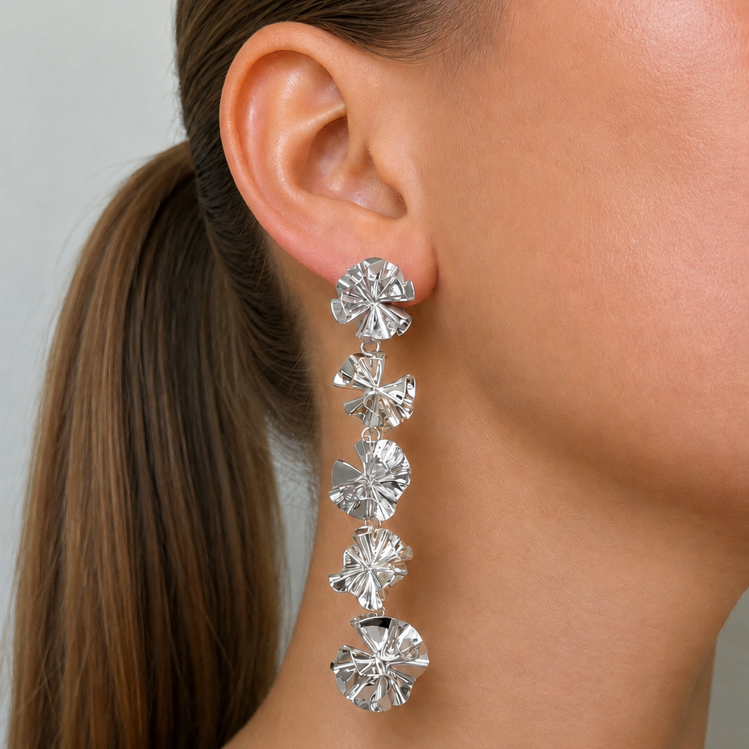 Hedvig Deco Vanity Earrings Silver