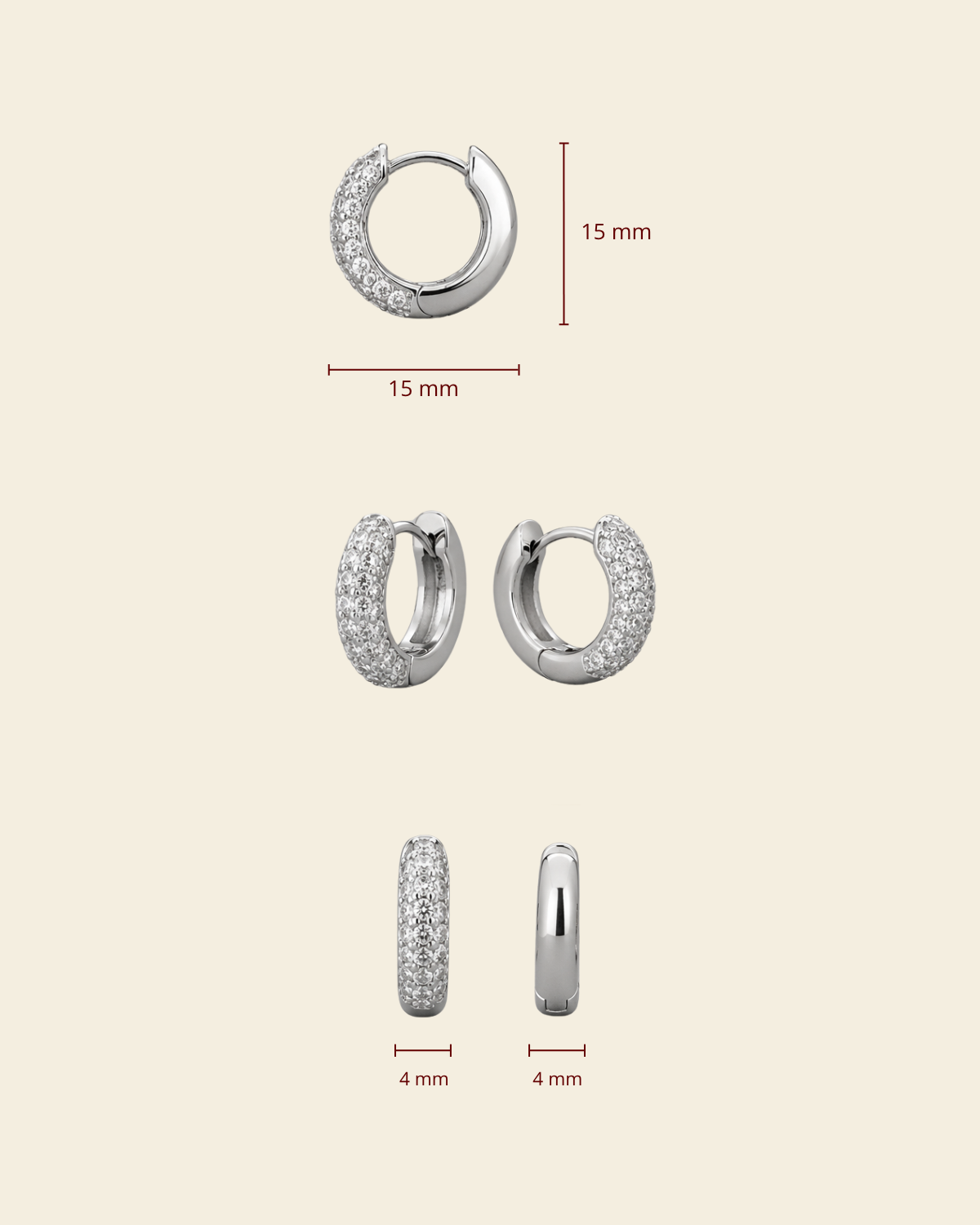 Timeless Tiny Hoops Rock Crystal Silver - Charlotte Bonde Sthlm