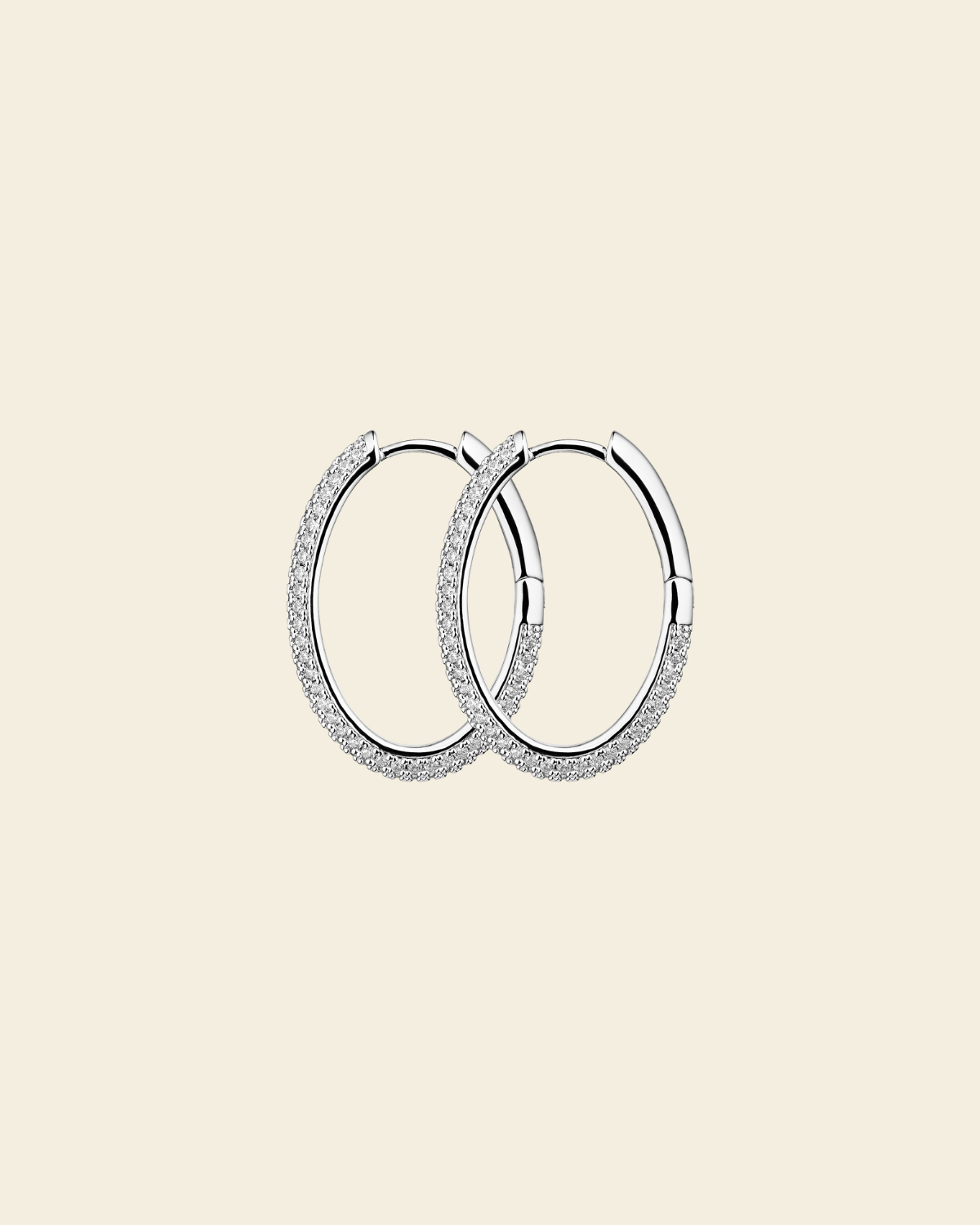 Bianca Boho Just Perfect Hoops Rock Crystal Silver