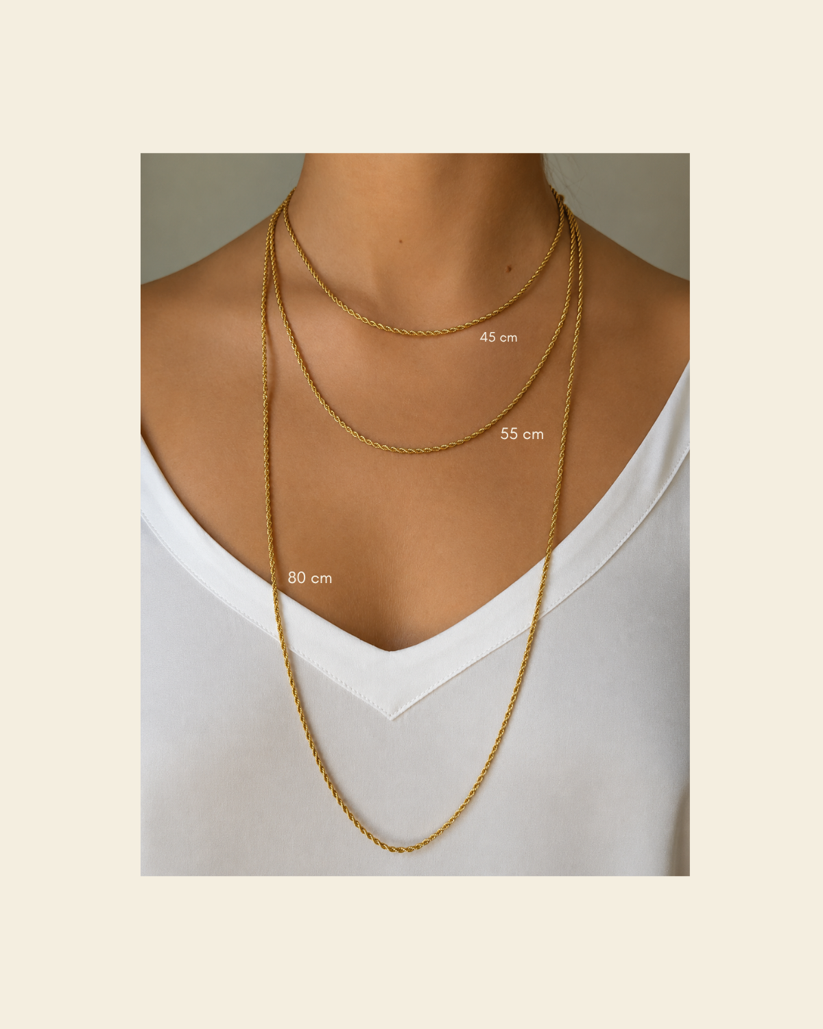 Signature Stack Rope Chain Gold 55 cm
