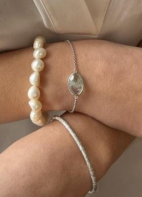 Paulina Petite Bracelet Aqua Green Silver - Charlotte Bonde Sthlm