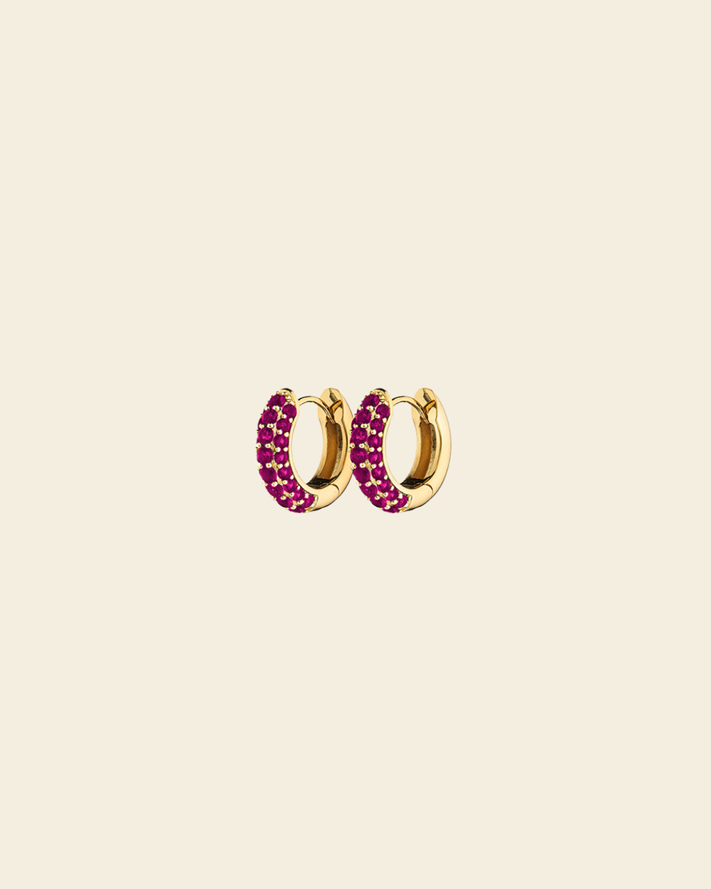Timeless Tiny Hoops Ruby