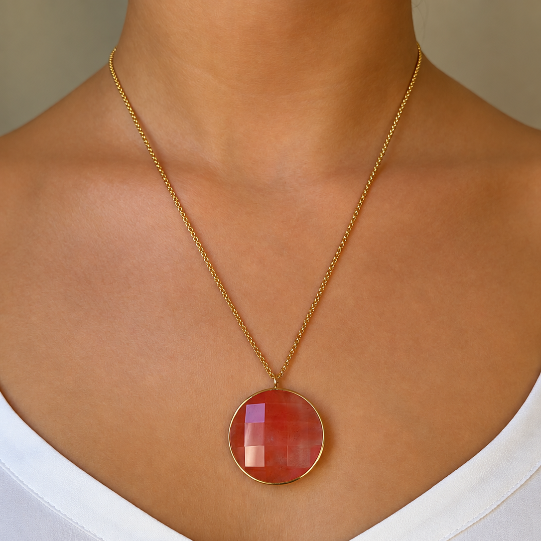 Paulina Vanity Necklace Apricot Pink Gold - Charlotte Bonde Sthlm