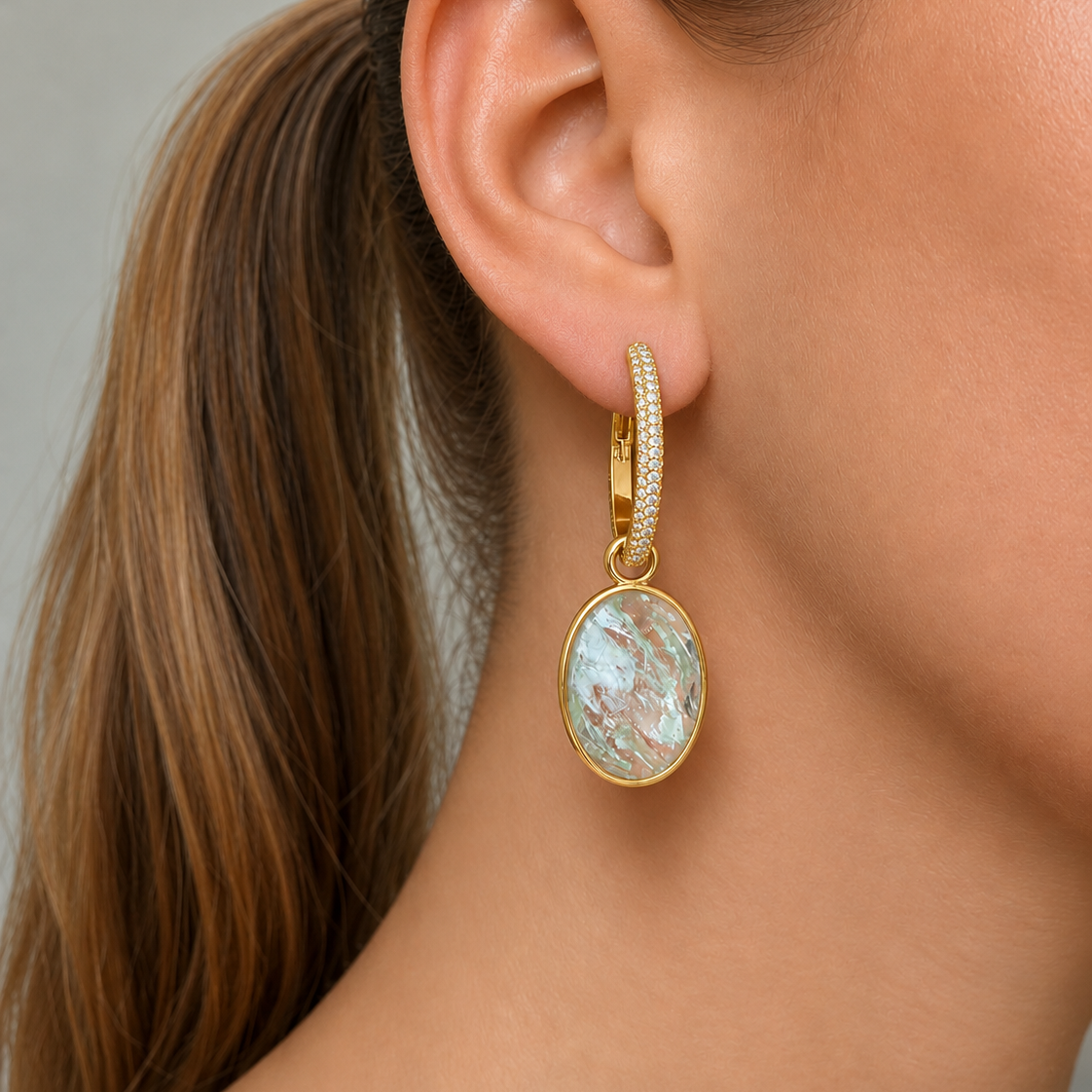 Paulina Vanity Pendant Aqua Green Gold - Charlotte Bonde Sthlm