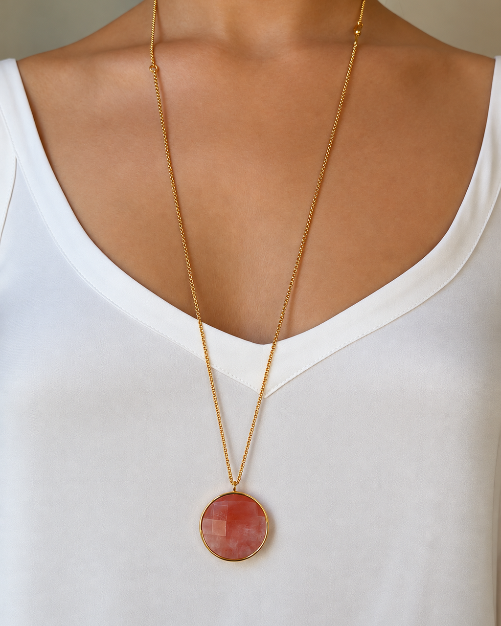 Paulina Vanity Necklace Apricot Pink Gold - Charlotte Bonde Sthlm