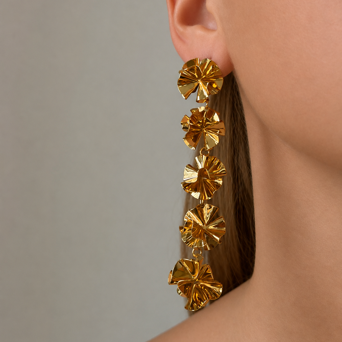 Hedvig Deco Vanity Earrings Gold