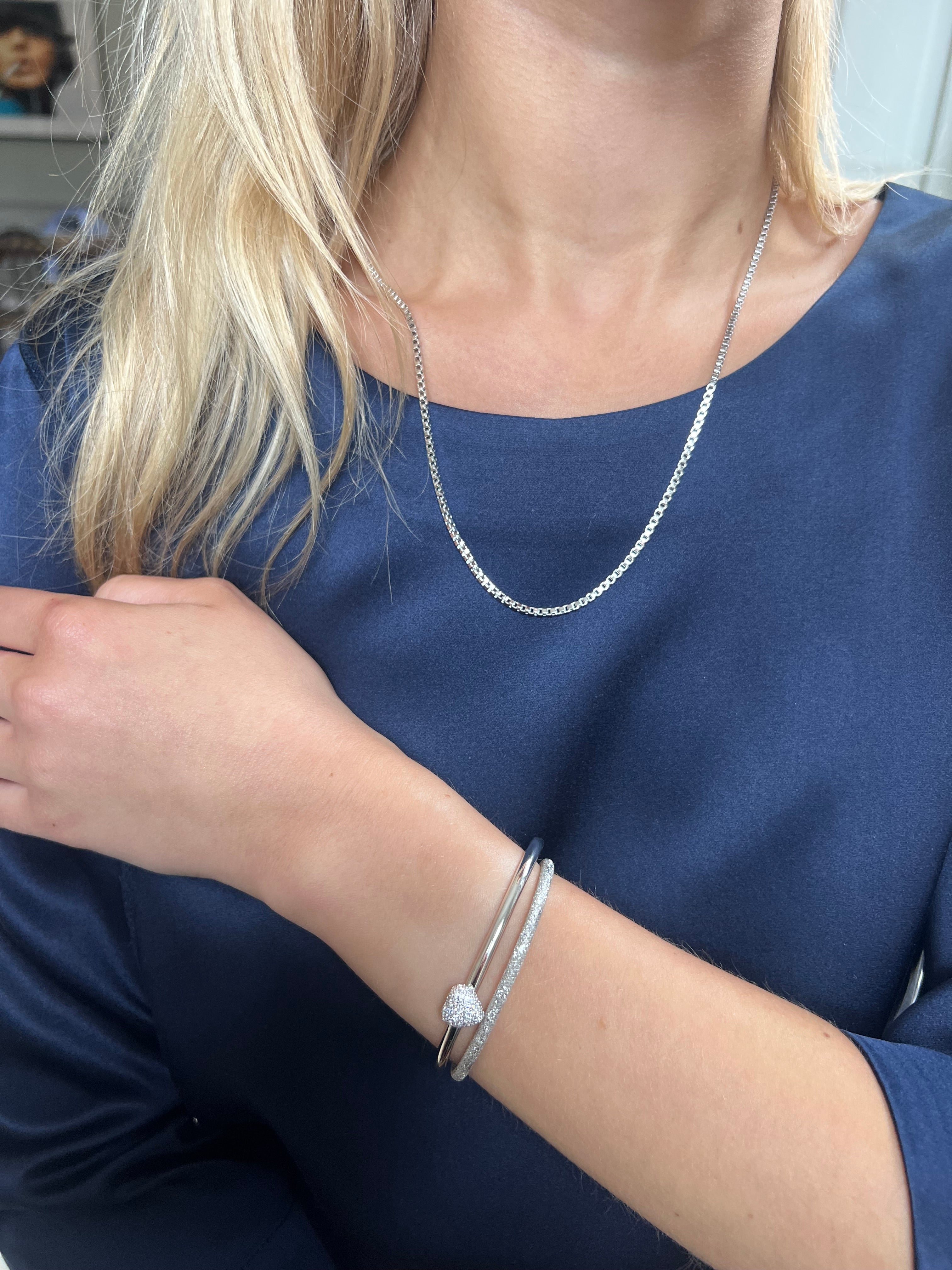 Timeless Eternal Love Heart Cuff Rock Crystal Silver - Charlotte Bonde Sthlm