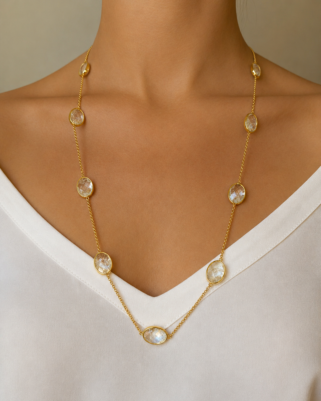 Paulina Just Perfect Necklace Aqua Green Gold - Charlotte Bonde Sthlm