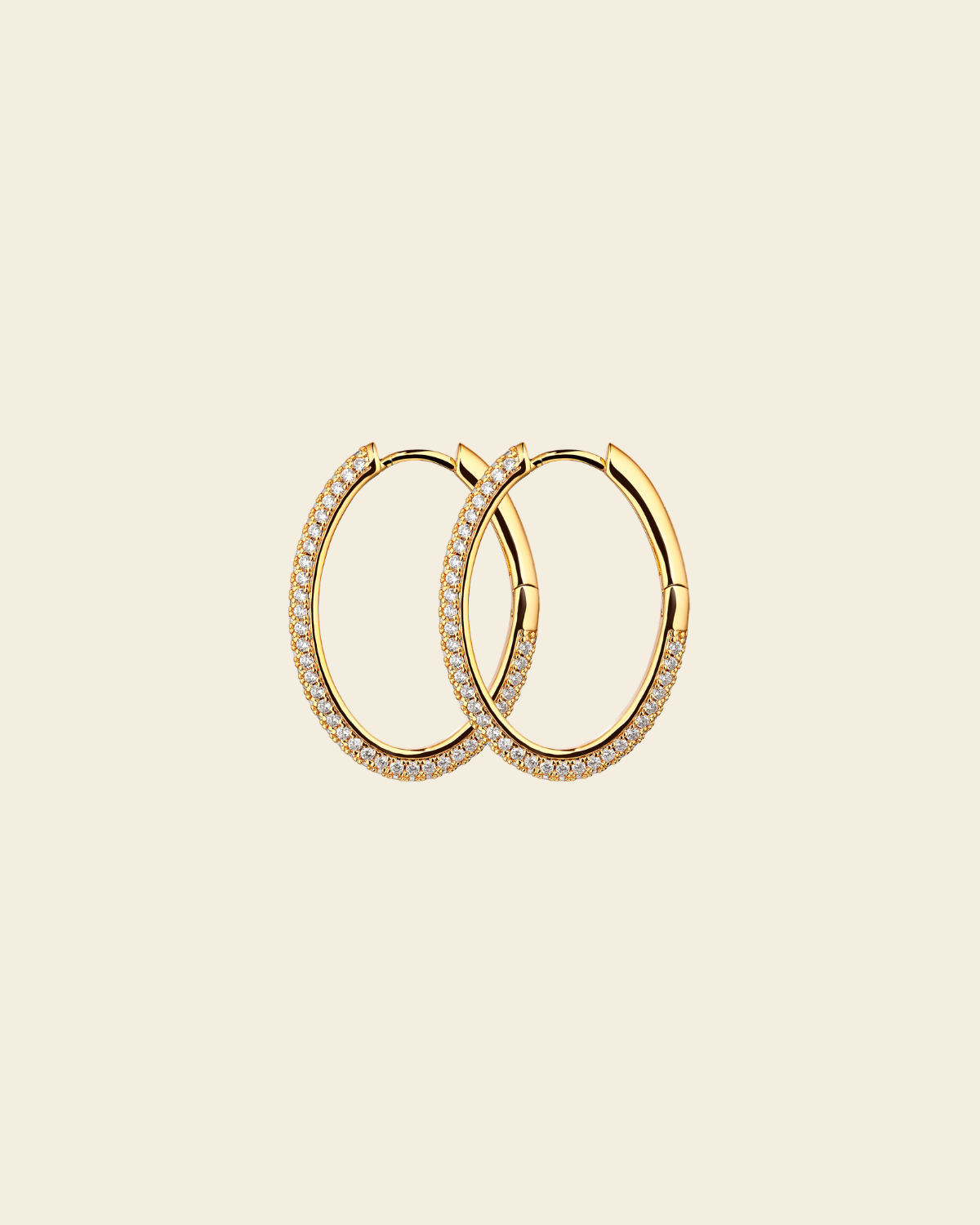 Bianca Boho Just Perfect Hoops Rock Crystal Gold