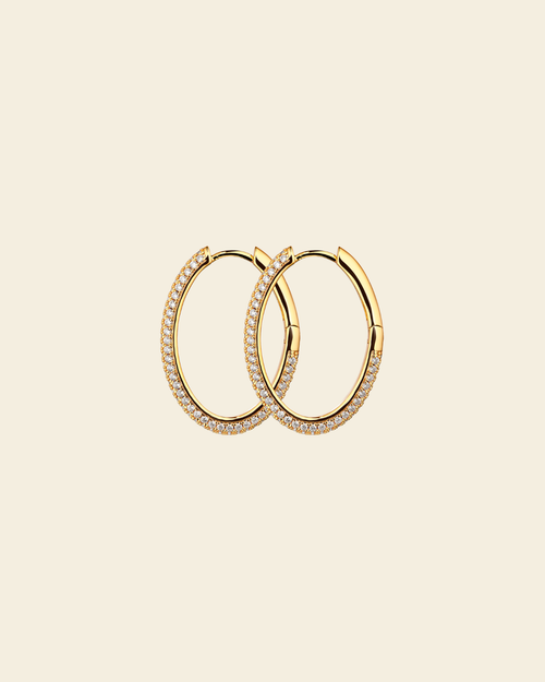 Bianca Boho Just Perfect Hoops Rock Crystal Gold