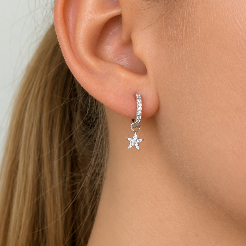 Signature Petite Star Pendant Crystal Silver - Charlotte Bonde Sthlm