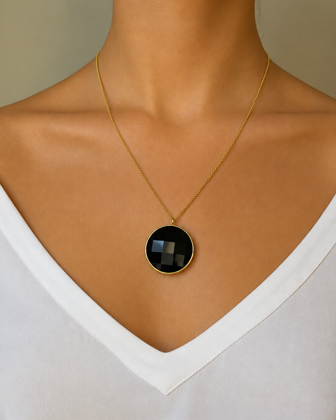 Paulina Vanity Necklace Black Gold