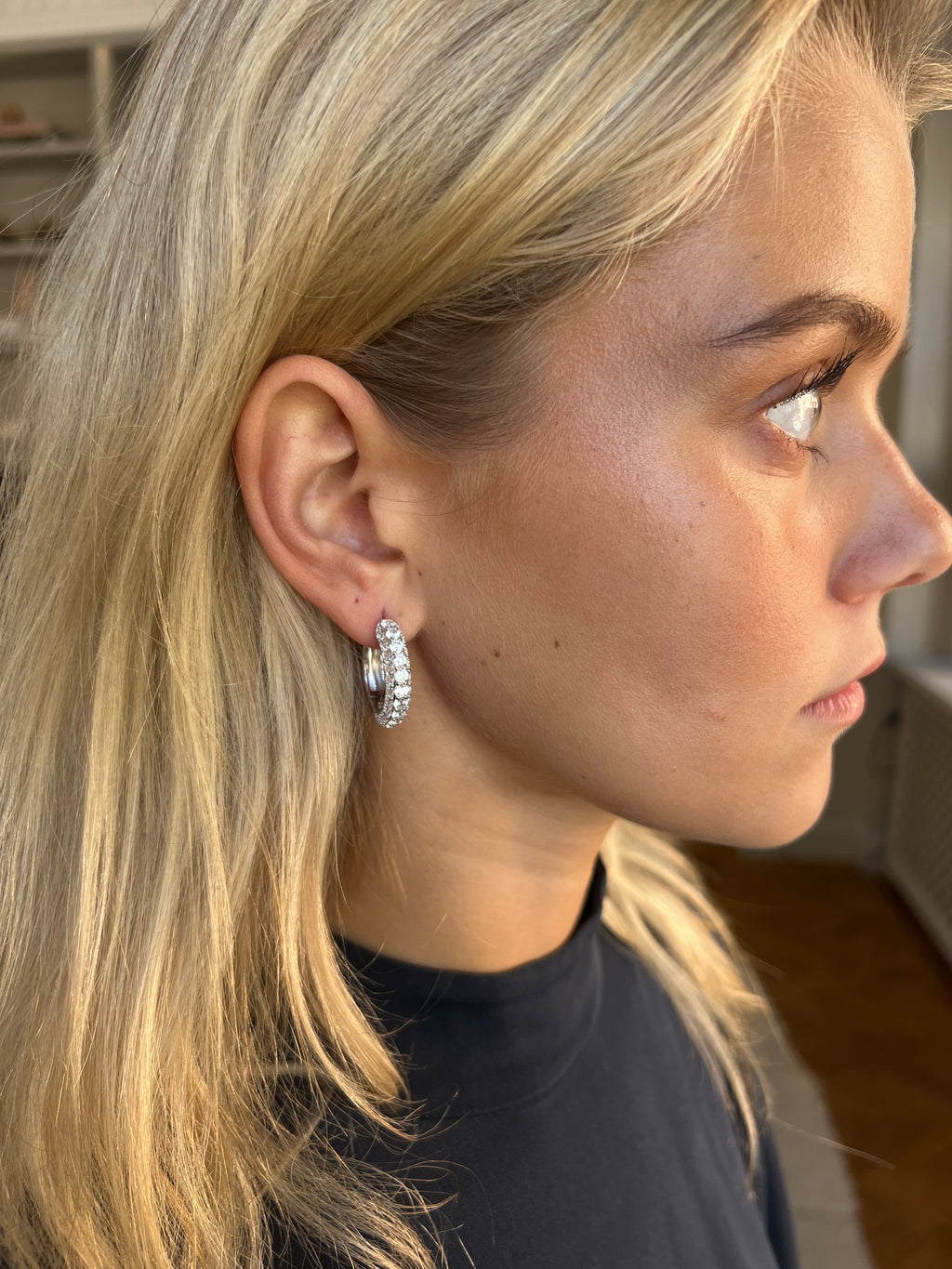 Timeless Chunky Hoops Rock Crystal - Charlotte Bonde Sthlm